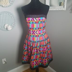 Sold VINTAGE 80'S 100% SILK MIXED PRINT DRESS